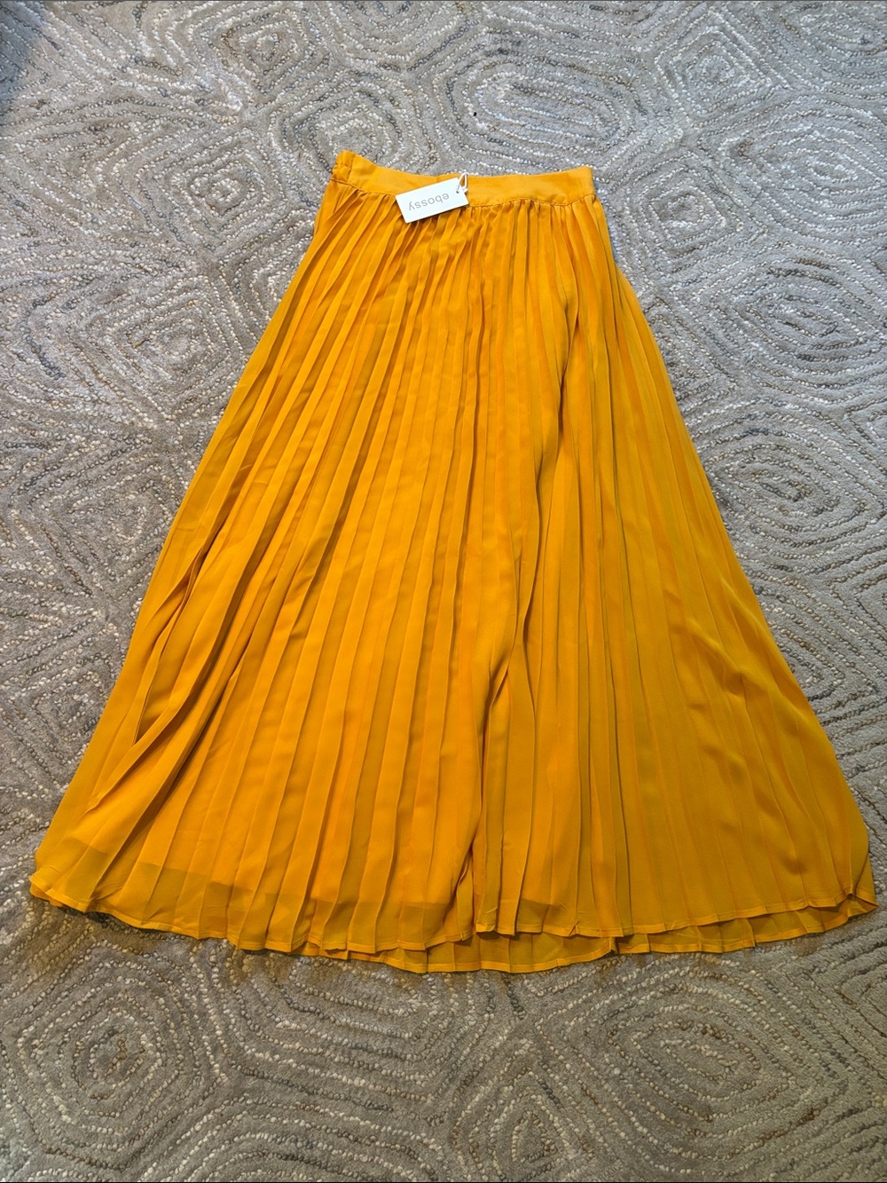 Boss Mustard Pleated Maxi Skirt
